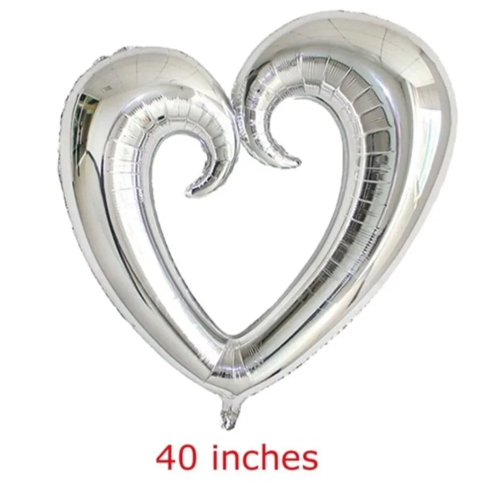 Valentine's‎ day 1 pc heart shaped foil balloon silver color